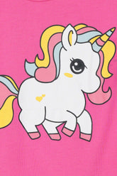 Girls Pink Unicorn Top